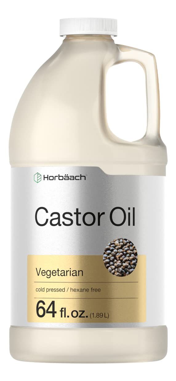 Horbach Castor Oil 64oz | for Hair, Eyelashes &amp; Eyebrows | Hexane Free &amp; Cold Pressed | Vegetarian, Non-GMO
