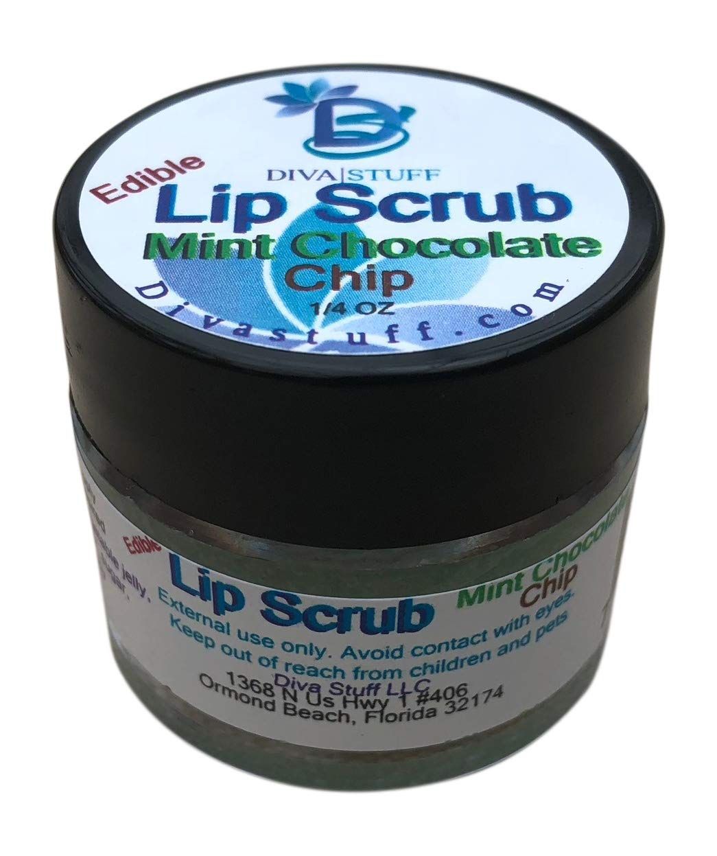 Diva Stuff Ultra Hydrating Lip Scrub for Soft Lips, Gentle Exfoliation, Moisturizer &amp; Conditioner, Mint Chocolate Chip -  oz (Made in the USA)