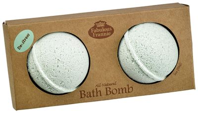 Fabulous Frannie De-Stress Natural, Handmade Bath Bomb Set, Rich in Essential Oil, Mineral Salt, Coconut Oil, Witch Hazel, Fizzies to Moisturize Skin 2.5 Ounce (Pack of 2)