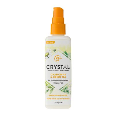 Crystal Essence Mineral Deodorant Spray, Chamomile &amp; Green Tea 4 oz (Pack of 12)