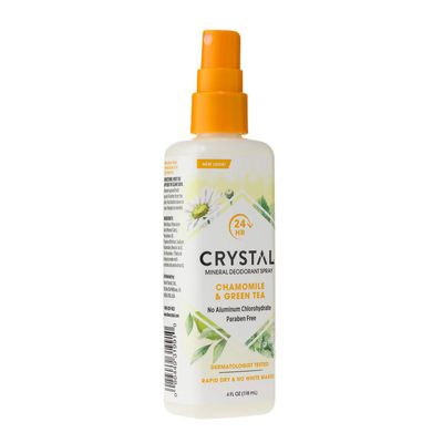 Crystal Essence Mineral Deodorant Spray, Chamomile &amp; Green Tea 4 oz (Pack of 12)