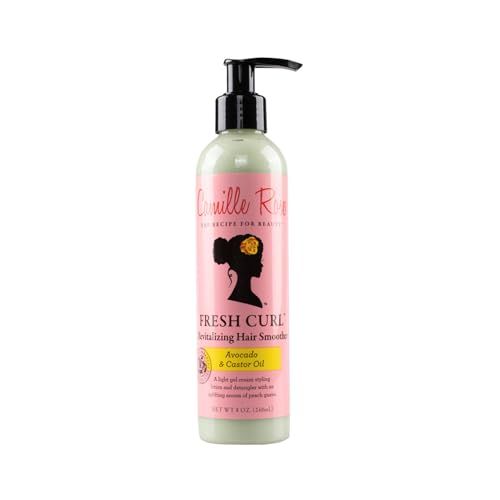 Camille Rose Fresh Curl Hair Styling Lotion &amp; Detangler, with Avocado and Castor Oil, to Moisturize and Promote Hair Growth, for all Hair Types, 8 oz