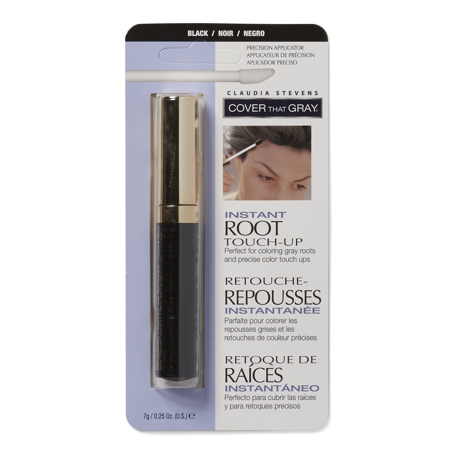 Claudia Stevens Cover That Gray Root Touch Up Hair Color - Black