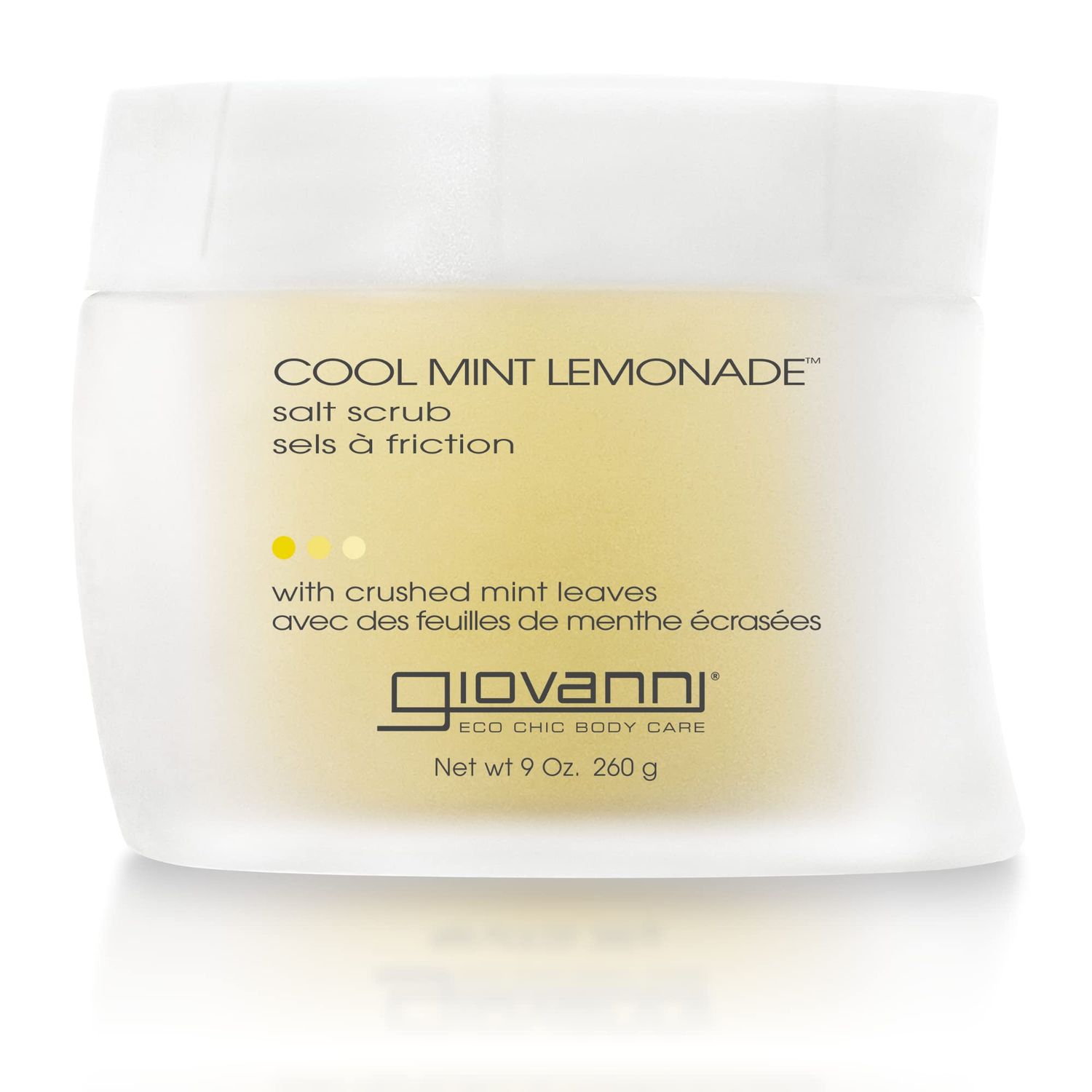 GIOVANNI Cool Mint Lemonade Salt Scrub - Salt Based Body Scrub, Gentle Body Exfoliant With Crushed Mint Leaves, Essential Oils, Aloe, Invigorating &amp; Energizing Mint &amp; Lemon Body Scrub - 9 oz (1 Pack)