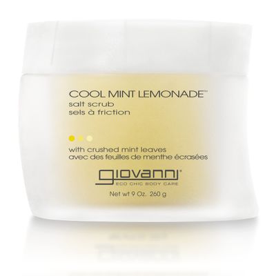 GIOVANNI Cool Mint Lemonade Salt Scrub - Salt Based Body Scrub, Gentle Body Exfoliant With Crushed Mint Leaves, Essential Oils, Aloe, Invigorating &amp; Energizing Mint &amp; Lemon Body Scrub - 9 oz (1 Pack)