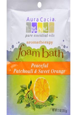 Aura Cacia Peaceful Patchouli &amp; Sweet Orange Aromatherapy Foam Bath | 2.5 oz. Packet