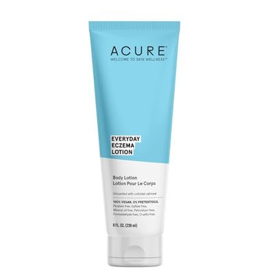 Acure Everyday Eczema Lotion - Daily Skin Protectant with 2% Colloidal Oatmeal for Sensitive, Easily Irritated Skin &amp; Cocoa Butter for Moisturizing Dry Chapped Skin - 100% Vegan - Unscented, 8 Fl Oz