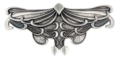 Art Nouveau Leaf Hair Clip, Large Hand Crafted Metal Barrette Made in the USA with an 80mm Clip by Oberon Design