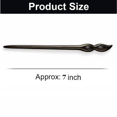 Liasun Classical Handmade Carved Hair Sticks-Natural Black Sandalwood(ebony) Hair Styling Pins Chopsticks for Hair Updo Making Accessory-7 Inches Long (Peacock Feather)