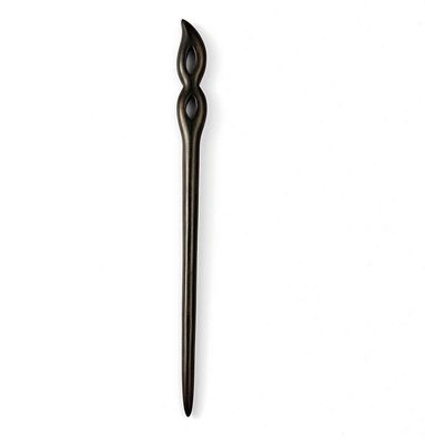 Liasun Classical Handmade Carved Hair Sticks-Natural Black Sandalwood(ebony) Hair Styling Pins Chopsticks for Hair Updo Making Accessory-7 Inches Long (Peacock Feather)