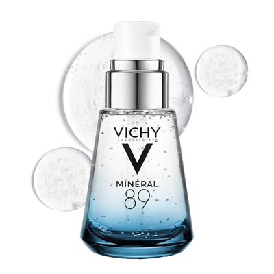 Vichy Mineral 89 Fortifying &amp; Hydrating Daily Skin Booster, Pure Hyaluronic Acid Serum For Face, Plumps &amp; Hydrates, Repairs Skin Barrier, Lightweight Moisturizing Gel, Fragrance Free &amp; Oil-Free
