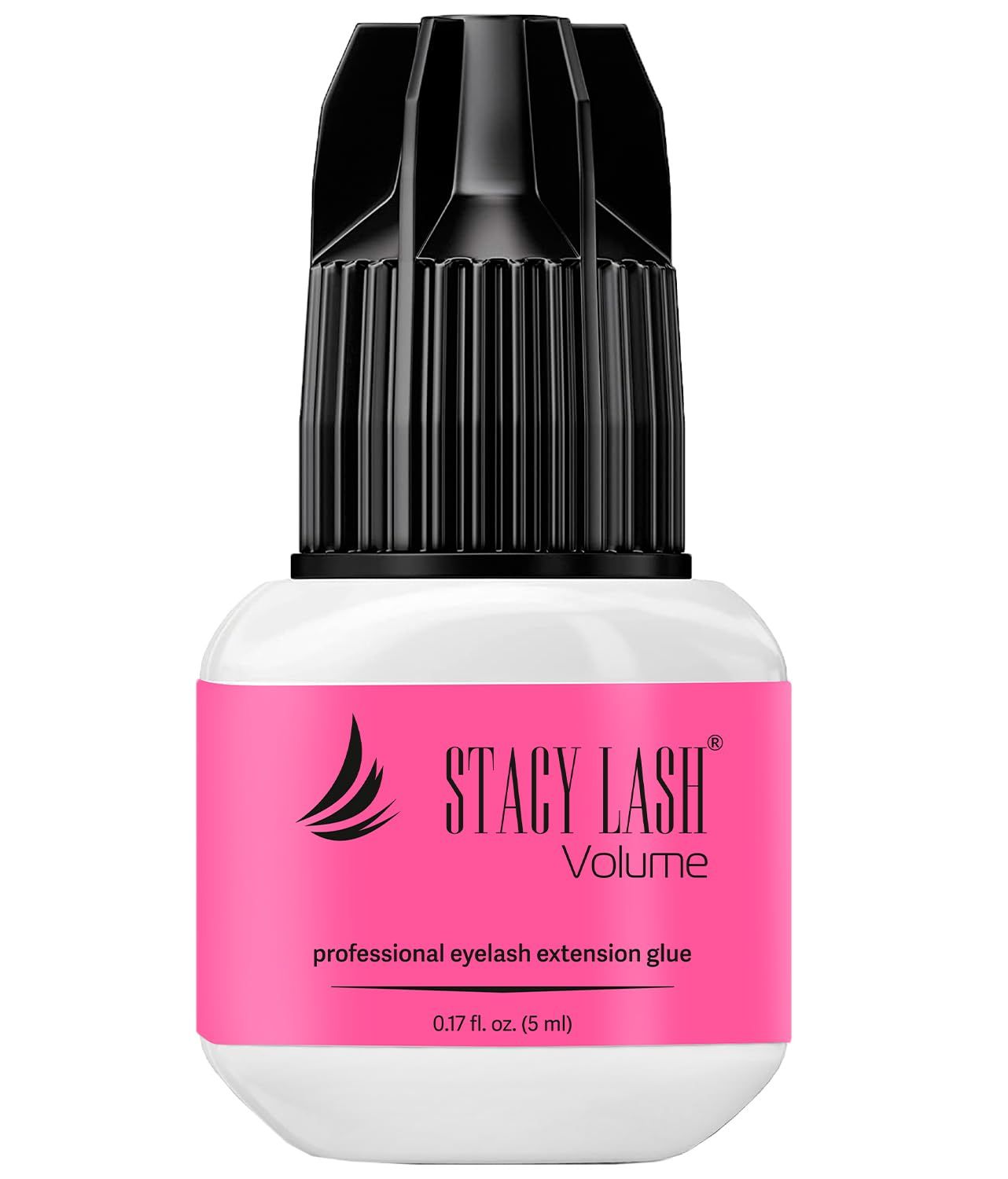 Volume Eyelash Extension Glue Stacy Lash 0.17fl.oz/5ml/3-4 Sec Drying Time/Retention 6 Weeks/Black Adhesive/Professional Supplies/Pegamento de Pestaas