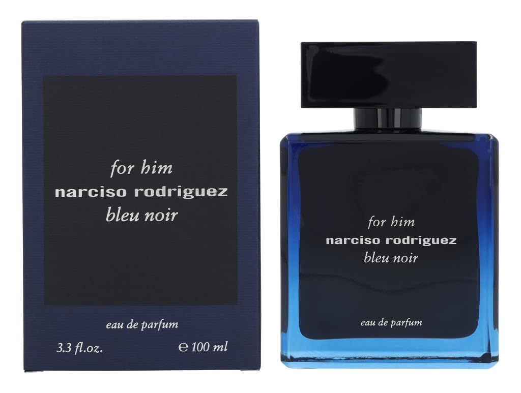 Narciso Rodriguez Bleu Noir Eau de Parfum Spray for Men, Blue, 3.3 Ounce