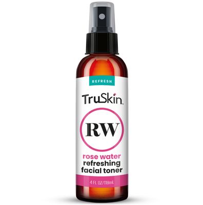 TruSkin Rose Water Toner for Face - Refreshing Toner Made with 100% Rose Water, Gently Hydrates and Revitalizes - Skin Care to Refine and Balance Skin for a Healthy-Looking Complexion, 4 fl oz