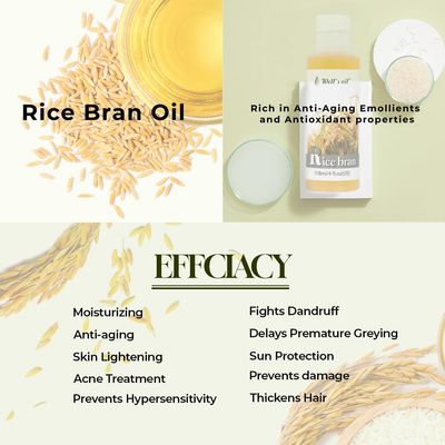 Well's Oil Rice Bran Oil | All-Natural | Refined, Cold Pressed | For Hair &amp; Skin (4oz / 118ml)