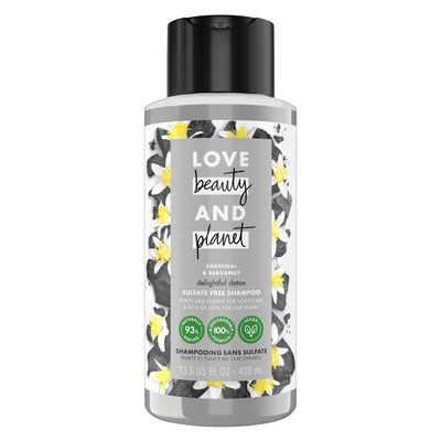Love Beauty And Planet Clarifying Shampoo Delightful Detox Charcoal &amp; Bergamot Vegan, Paraben &amp; Sulfate &amp; Silicone &amp; Cruelty Free, Coconut, 13.5 Fl Oz