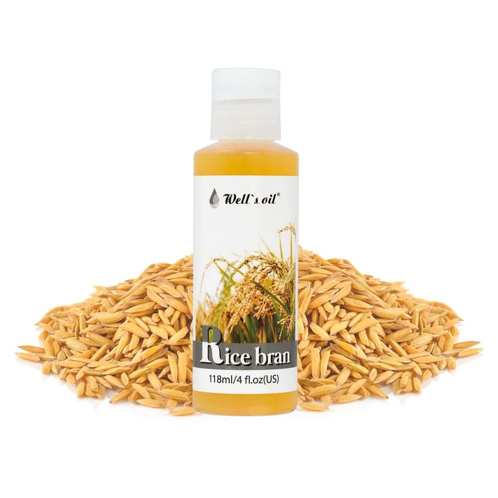 Well&#39;s Oil Rice Bran Oil | All-Natural | Refined, Cold Pressed | For Hair &amp; Skin (4oz / 118ml)