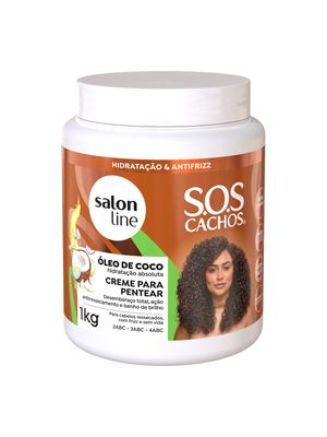 Salon Line Linha Tratamento (SOS Cachos) Coco Creme para Pentear - Profundo Tratamento de 1000g (SOS Curls Collection - Deep Coconut Combing Cream 35.27 Oz)