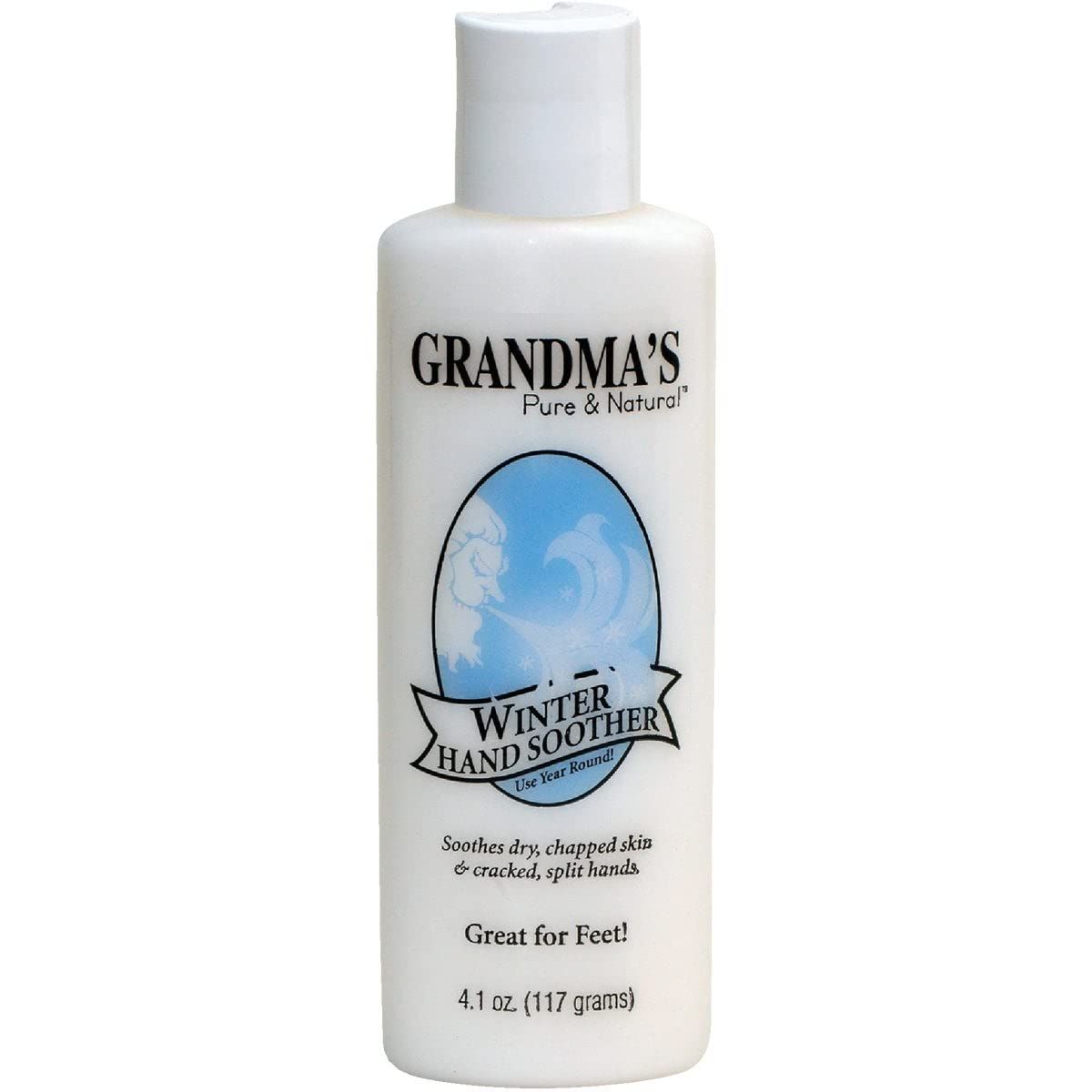 Grandma&#39;s Winter Hand Soother Lotion - 4.1 oz Non Greasy Cream For People with Dry Hands &amp; Feet - 53124