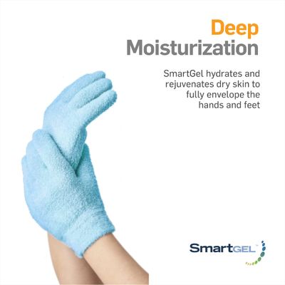 NatraCure Moisturizing Gel Booties and Gloves Set - (for dry skin, dry hands, feet, cracked heels, cuticles, rough skin, dead skin, use with your favorite lotions) - 155/175-AQ/RET - Color: Aqua