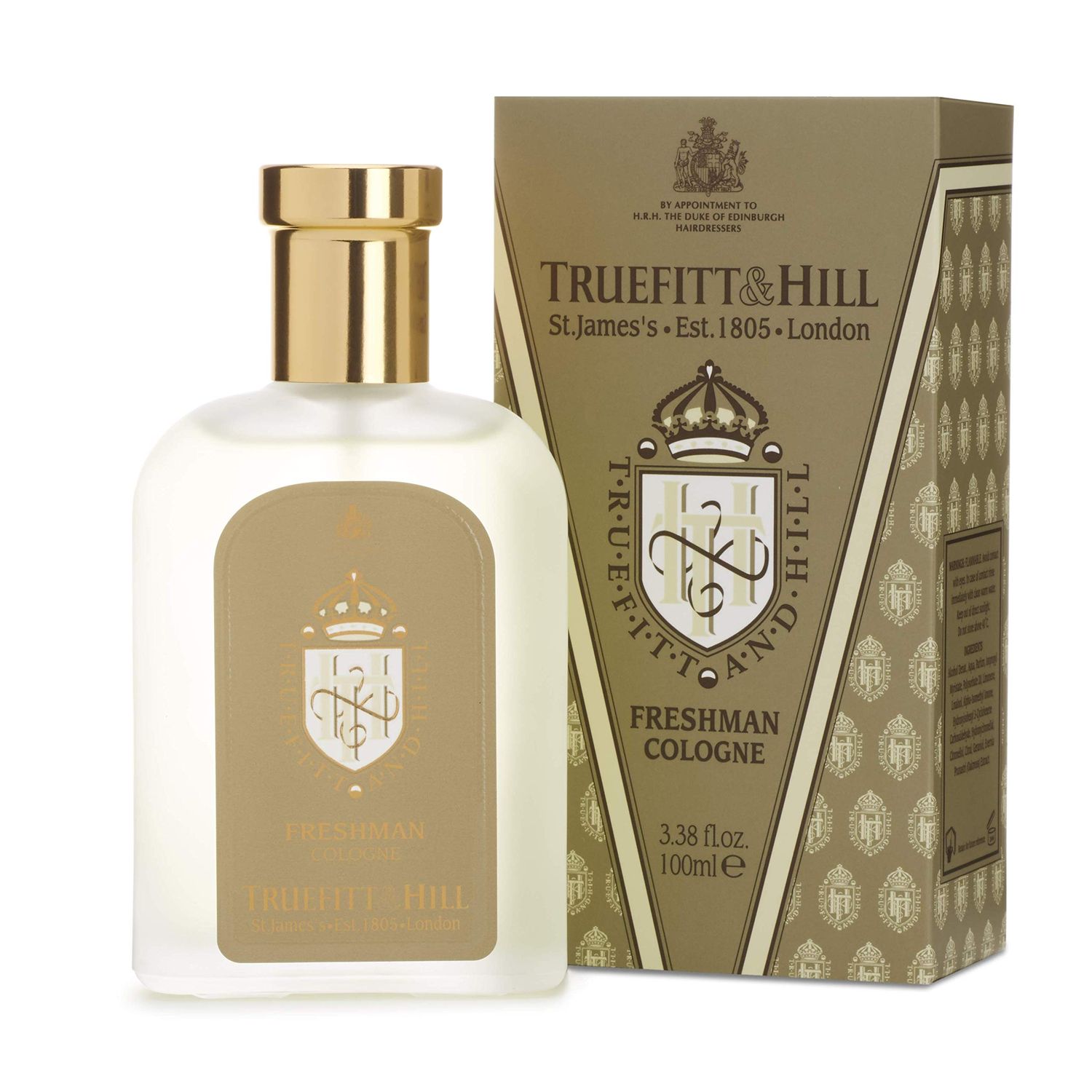 Truefitt &amp; Hill Luxury Cologne - Freshman - Premium Long-Lasting Citrus and Bergamot Men&#39;s Fragrance Presented in a Beautifully Etched Traditional Atomizer Bottle - 3.38 oz.