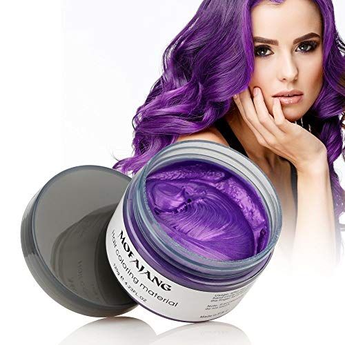 Natural Purple Hair Wax,EFLY 4.23 oz-Disposable Purple Ash DIY Hairstyle Colors Hair Wax, for Party Cosplay Easy Cleaning (1, Purple)