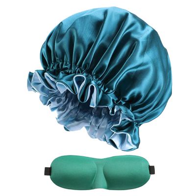 Arycrack Bonnet Sleep Cap Satin Lined Silky Feel Smooth Soft Wearable on Both Sides (Green)