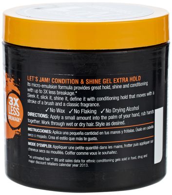 Lets Jam Condition &amp; Shine Gel Extra Hold 4.4 Ounce Jar (130ml) (6 Pack)