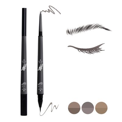 Music Flower 2 in 1 Microblading Eyebrow Pencil Tint 1.5mm Pen Waterproof 24h Long-lasting (3# Dark grey)