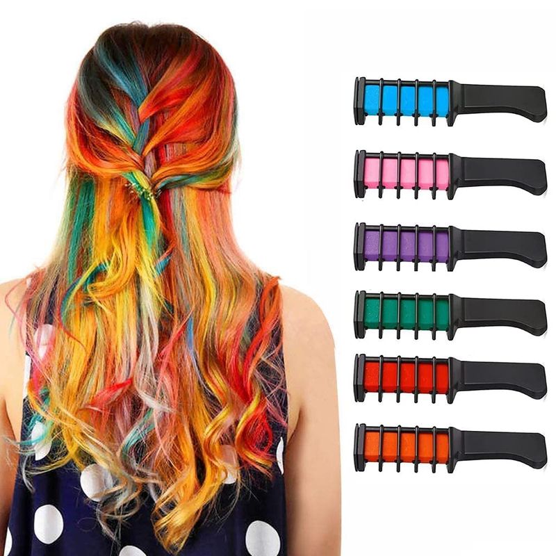 IVYRISE Colorful Hair Chalk Pens Combs Temporary Color Non-Toxic Hair Dye Coloring Set for Party Cosplay Makeup Best Girls Gift