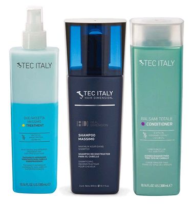 Tec Italy Reconstruction Package: Due Faccetta 10.1 Oz + Shampoo 10.1 Oz + Balsami Totale 10.1 Oz
