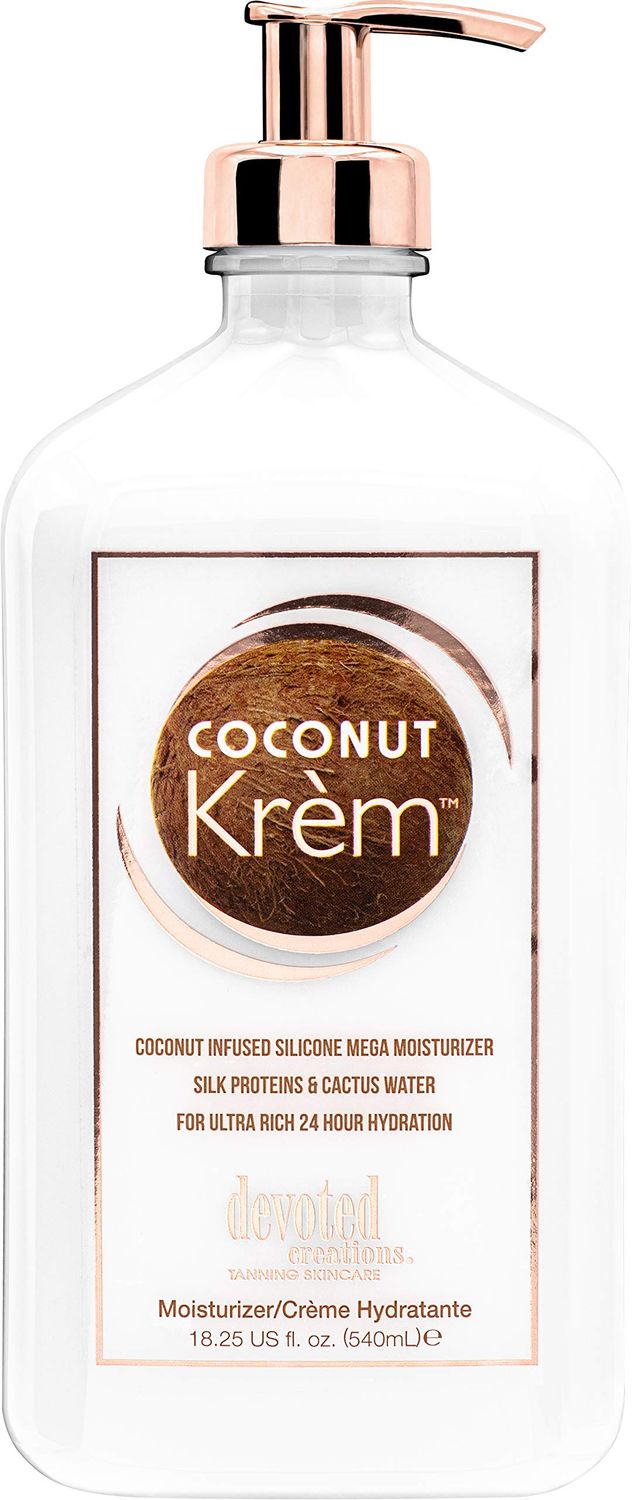 Devoted Creations Coconut Krm Moisturizer - Coconut Infused Silicone Moisturizer with Silk Proteins &amp; Cactus Water for Ultra Rich 24 Hour Hydration 18.25 oz.