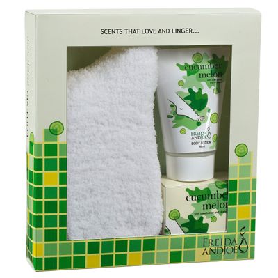 Home Spa Bath Gift Basket - Relaxing Cucumber Melon Fragrance - With Body Lotion, Bath Salts And Super Soft Cozy Socks - At-Home Spa Self Care Relaxation Kit