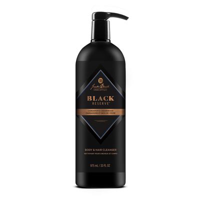 Jack Black - Black Reserve Body &amp; Hair Cleanser, 33 Fl Oz - Cardamom &amp; Cedarwood - Mens Body Wash, Shampoo Haircare, Dual-Purpose Mens Cleanser, Sulfate-Free