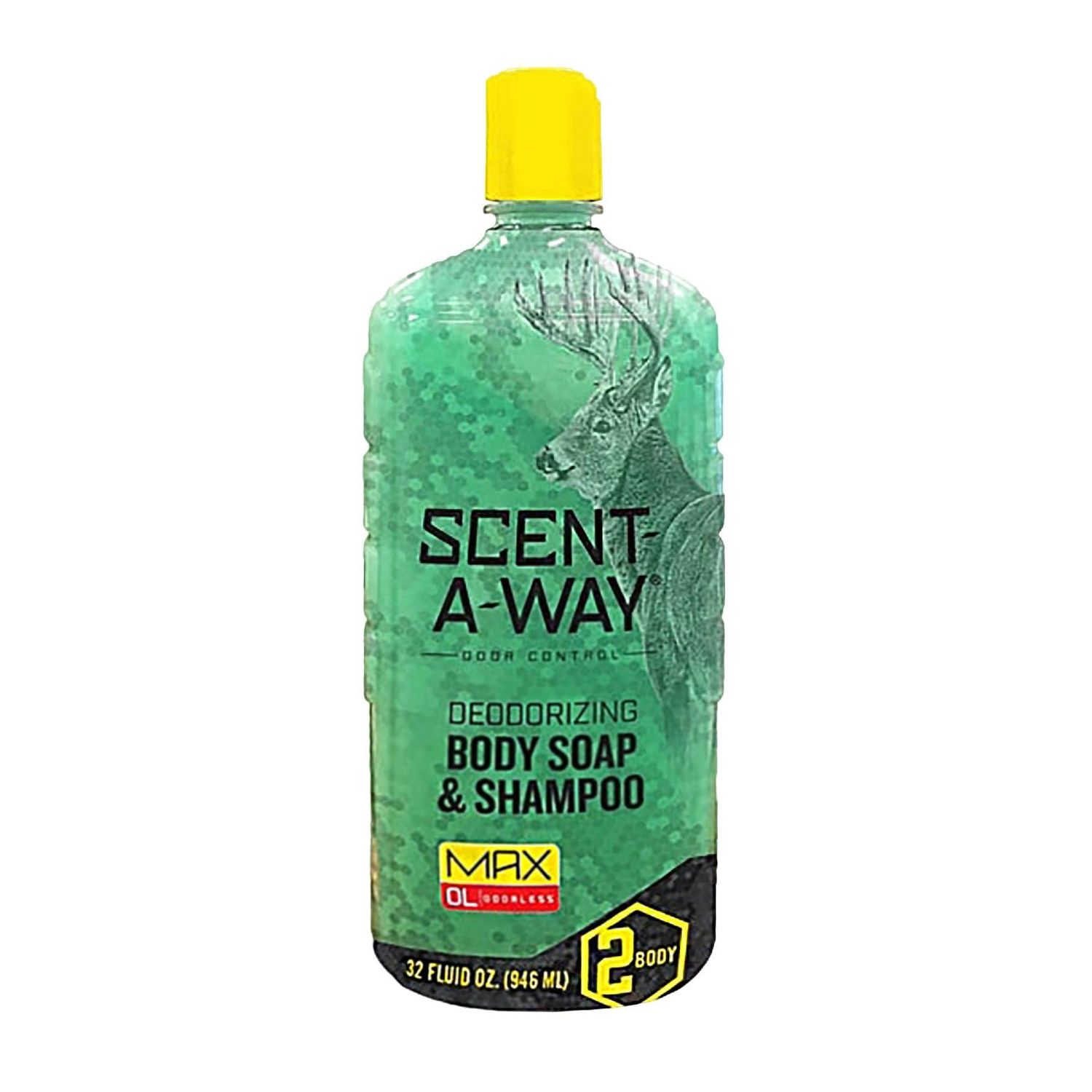 Hunters Specialties Scent-A-Way MAX 32oz Liquid Body Soap &amp; Shampoo, Green, 32 oz