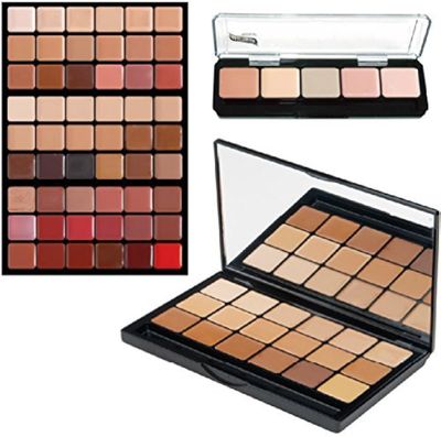 Graftobian Super Palettes PROPAK- Creme Makeup Palette- Cream Foundation Palette- HD Foundation Makeup- High Definition Cream Palette, Corrector Palette and Lip Colors- 5 Pack Original Super Palettes