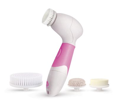 Pursonic Pursonic Advanced Facial and Body Cleansing Brush for Removing Makeup &amp; Exfoliating Dead Skin - Includes 4 Multifunction Brush Heads: Facial, Body, Pumice Stone and Sponge (pink), 1 count