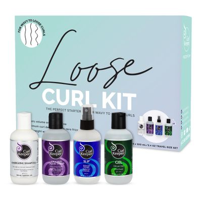 Curl Keeper Loose Curl Starter Kit for Wavy Hair - Travel Size Set Includes Original Liquid Styler, Energizing Shampoo, Slip Detangler Spray & Hold Gel - Maximum Curl Definition with Zero Frizz Curl Keeper Loose Curl Starter Kit for Wavy Hair - Travel Size Set Includes Original Liquid Styler, Energizing Shampoo, Slip Detangler Spray & Hold Gel - Maximum Curl Definition with Zero Frizz