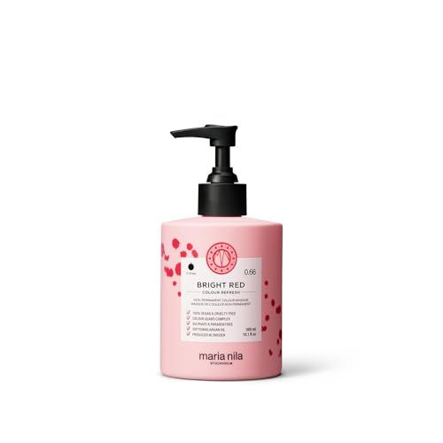 Maria Nila Colour Refresh, Bright Red 300 ml, Red Hair Mask, Semi-Permanent Pigments, 100% Vegan &amp; Sulfate/Paraben Free