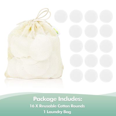 wegreeco Cotton Rounds Reusable -Reusable Makeup Remover Pads - Cotton Cloth for Removing Makeup - Reusable Facial Pads Cotton Rounds (Velour, White)