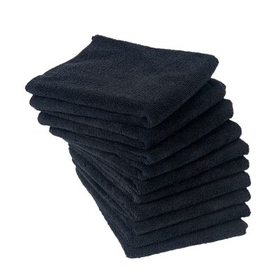 Eurow Microfiber Bleachproof Ultra Absorbent Salon Towels, 16 x 29 Inches, 10-Pack, Black