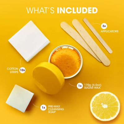 Nad's Wax Hair Removal For Women - Body+Face Wax - All Skin Types - At Home Waxing Kit With 6 Oz Sugar Wax, Cleansing Soap, Wooden Spatula, Re-Usable Cotton Strips