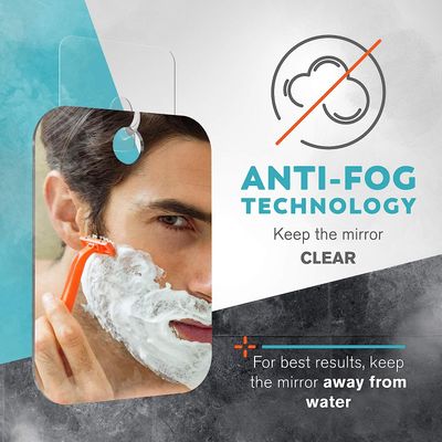HONEYBULL Shower Mirror Fogless for Shaving - Flat Anti Fog Mirror with Razor Holder for Shower, Mirrors, Shower Accessories, Bathroom Mirror &amp; Accessories, Holds Razors for Men (Large 8x10in)