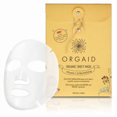 ORGAID Organic Sheet Mask | Made in USA (Vitamin C &amp; Revitalizing, pack of 4)