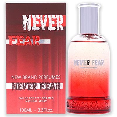 New Brand Perfumes Never Fear EDT Spray Men 3.3 oz (sem numero)