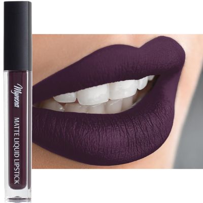 Mynena Deep Eggplant Long-Lasting Matte Liquid Lipstick Intense Color Smudge-Proof &amp; Waterproof Comfortable Hydrating Shea Butter Vegan &amp; Cruelty-Free | Mia