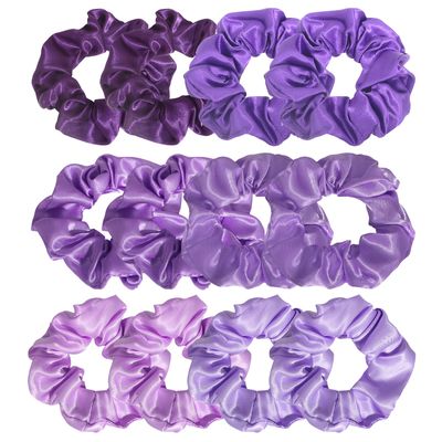 Jaciya Satin Silk Scrunchies for Women Girls Ponytail Holders Purple Hair Scrunchies Elastic Hair Ties No Damage
