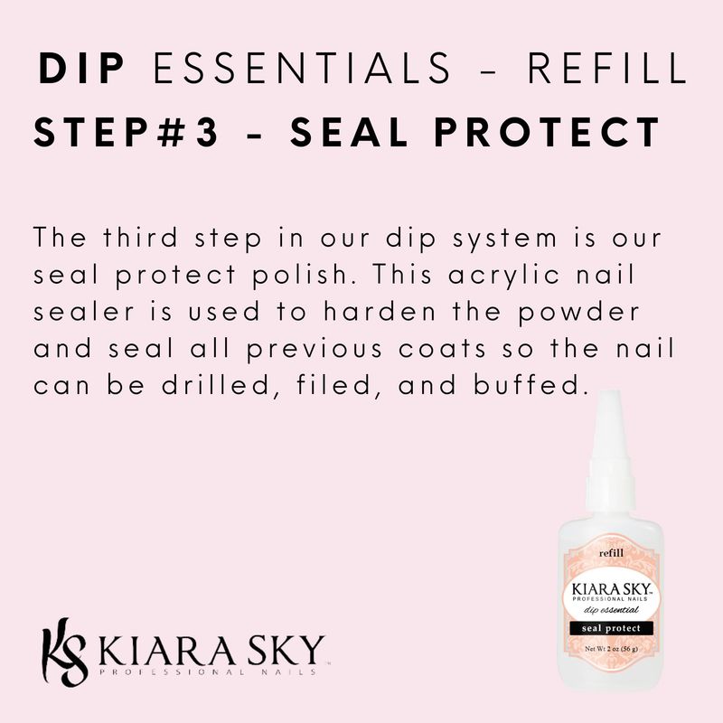Kiara Sky Proffessional Nails Dip Essentials 2 oz Refills (2 Fl Oz, Seal Protect)
