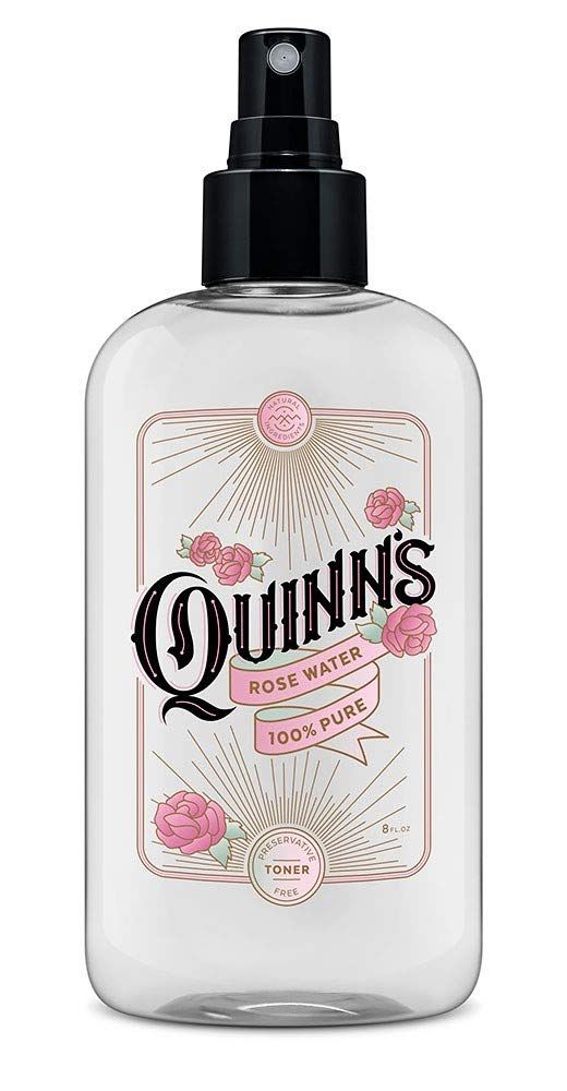 Quinns Rose Water - Hydrating Facial Toner Spray, Rosewater for Hair, Skin &amp; Face Mist, 8 Ounce