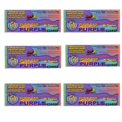Mr. Pumice Mr. pumice purple pumi bar, extra-coarse callus remover, pedicure stone &amp; ped file scrubber for smooth feet and heels, 6 Count